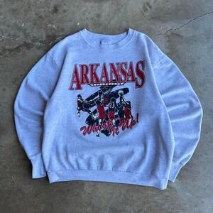 90s vintage Arkansas razorbacks basketball whoop it up crewneck sweatshirt